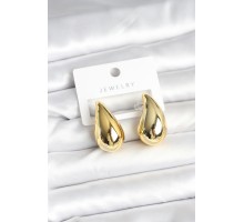 Gold Renk Damla Küpe 30 mm - TJ-BKP11379