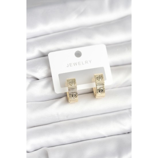 Pirinç Gold Renk Halka Kadın Küpe - TJ-BKP11381