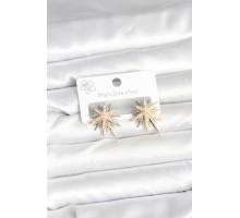 Pirinç Gümüş Renk Kutup Yıldızı Kadın Küpe - TJ-BKP11392