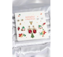 8 Çift Yılbaşı Temalı Kadın Küpe - TJ-BKP11398