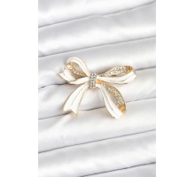 Beyaz Renk Fiyonk Model Broş - TJ-BR461