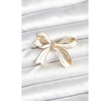 Beyaz Renk Fiyonk Model Broş - TJ-BR461