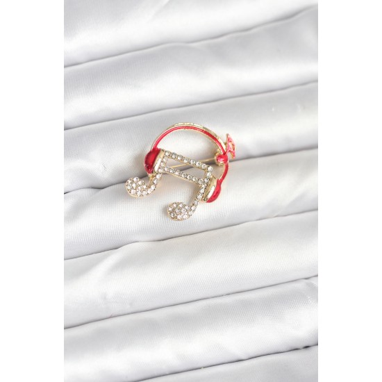 Kulaklıklı Nota Model Broş - TJ-BR467