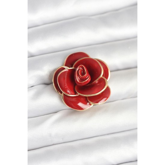 Kırmızı Gül Model Broş - TJ-BR471
