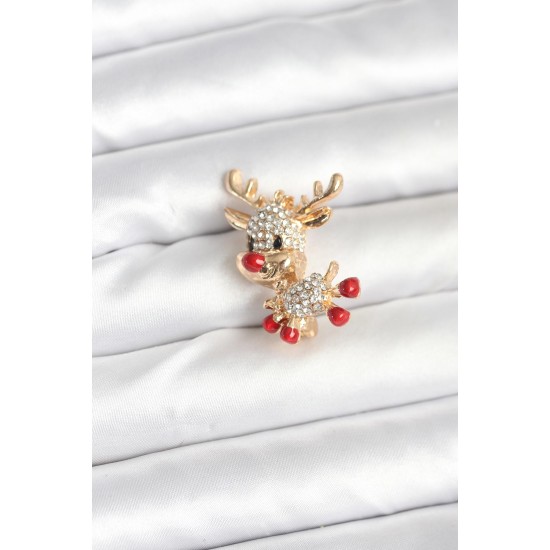 Noel Geyiği Model Yılbaşı Temalı Broş - TJ-BR472