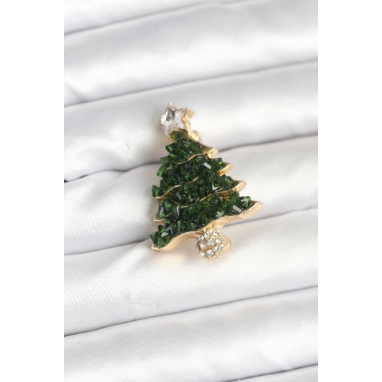 Çam Ağacı Model Yılbaşı Temalı Broş - TJ-BR476