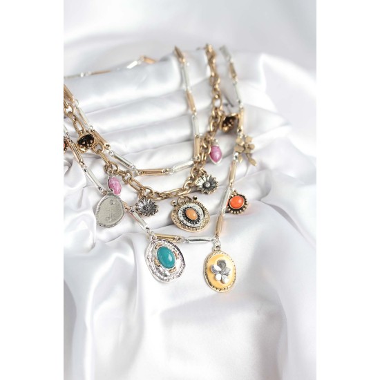 Pirinç Otantik Kolye Seti - TJ-BKO10722