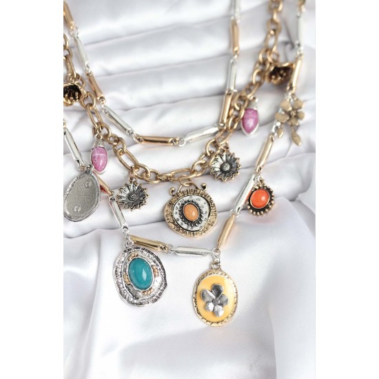 Pirinç Otantik Kolye Seti - TJ-BKO10722