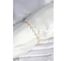 Zirkon Taşlı Pirinç Yonca Model Bileklik - TJ-BB8086