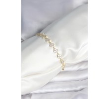 Zirkon Taşlı Pirinç Yonca Model Bileklik - TJ-BB8086