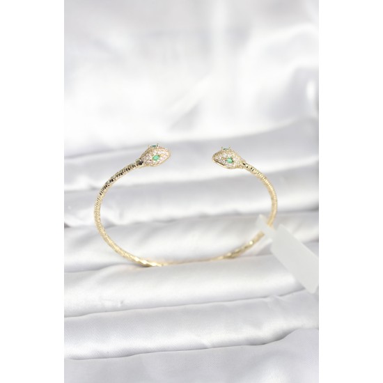 Pirinç Gold Renk Yılan Model Bileklik - TJ-BB8088