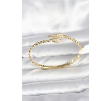 Yılan Model Pirinç Gold Renk Kadın Kelepçe Bileklik - TJ-BB8091