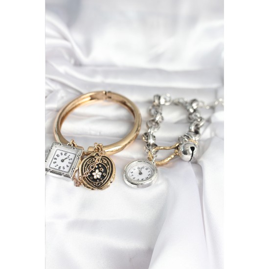 Gold ve Gümüş Renk Bileklik Kombini - TJ-BB8094
