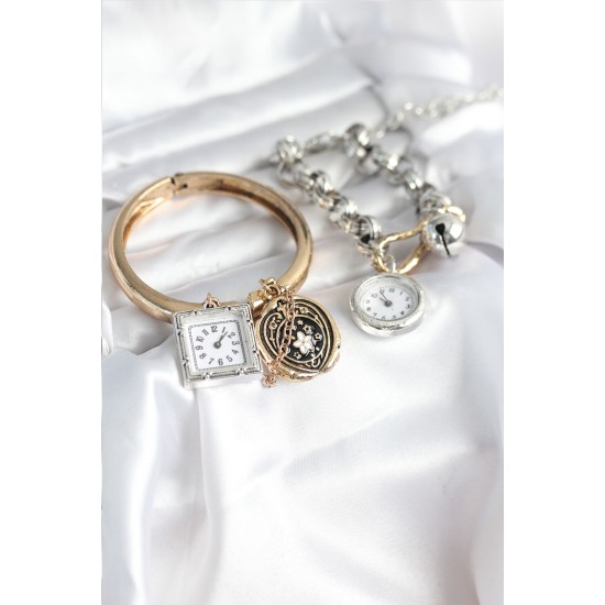 Gold ve Gümüş Renk Bileklik Kombini - TJ-BB8094