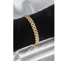316L Çelik Gold Renk 7 mm Kalınlık Erkek Bileklik - TJ-EB3763