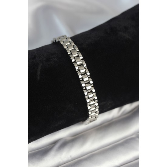 316L Çelik Gümüş Renk 7 mm Kalınlık Erkek Bileklik - TJ-EB3765