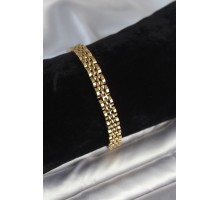 316L Çelik 7 mm Kalınlıkta Gold Renkli Erkek Bileklik - TJ-EB3767