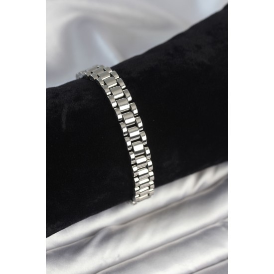 316L Çelik Gümüş Renk 9 mm Kalınlık Erkek Bileklik - TJ-EB3771