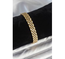 316L Çelik 9 mm Kalınlıkta Gold Renkli Erkek Bileklik - TJ-EB3773