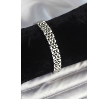 316L Çelik 9 mm Kalınlıkta Gümüş Renkli Erkek Bileklik - TJ-EB3774