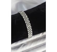 316L Çelik 9 mm Kalınlıkta Gümüş Renkli Erkek Bileklik - TJ-EB3774