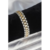 316L Çelik Gold ve Gümüş Renk 12 mm Kalınlık Erkek Bileklik TJ-EB3775