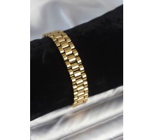 316L Çelik Gold Renk 12 mm Kalınlık Erkek Bileklik - TJ-EB3776