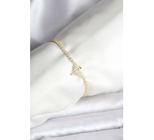 Anka Kuşu Model Zirkon Taşlı Gold Renk Pirinç Su Yolu Kadın Bileklik - TJ-BB8098