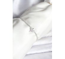 Anka Kuşu Model Zirkon Taşlı Gümüş Renk Pirinç Su Yolu Kadın Bileklik - TJ-BB8099