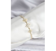 Kutup Yıldızı Model Zirkon Taşlı Gold Renk Su Yolu Kadın Bileklik - TJ-BB8106