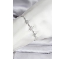 Kutup Yıldızı Model Zirkon Taşlı Gümüş Renk Su Yolu Kadın Bileklik - TJ-BB8107