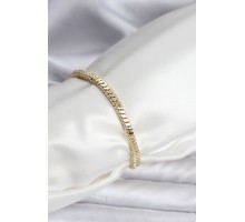 14K Gold Renk Kaplama Kare Zincir Model CM Kadın Bileklik - TJ-BB8114