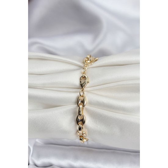 14K Gold Renk Kaplama Kahve Çekirdeği Model CM Kadın Bileklik - TJ-BB8119