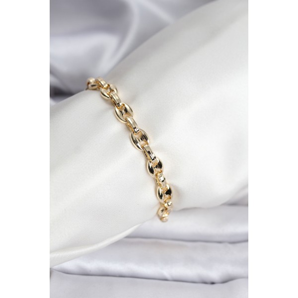 14K Gold Renk Kaplama Kahve Çekirdeği Model CM Kadın Bileklik - TJ-BB8119