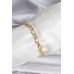 14K Gold Renk Kaplama Lazerli Zincir Model CM Kadın Bileklik - TJ-BB8120