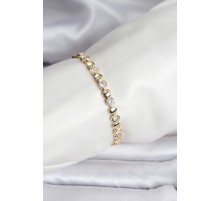 14K Gold Renk Kaplama Zirkon Taşlı CM Kadın Bileklik - TJ-BB8123