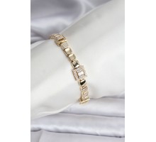 14K Gold Renk Kaplama Zirkon Taşlı CM Kadın Bileklik - TJ-BB8128