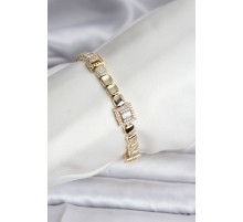 14K Gold Renk Kaplama Zirkon Taşlı CM Kadın Bileklik - TJ-BB8128