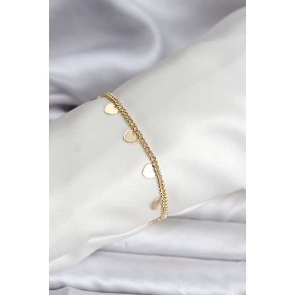 14K Gold Renk Kaplama Kalpli Model CM Kadın Bileklik - TJ-BB8131