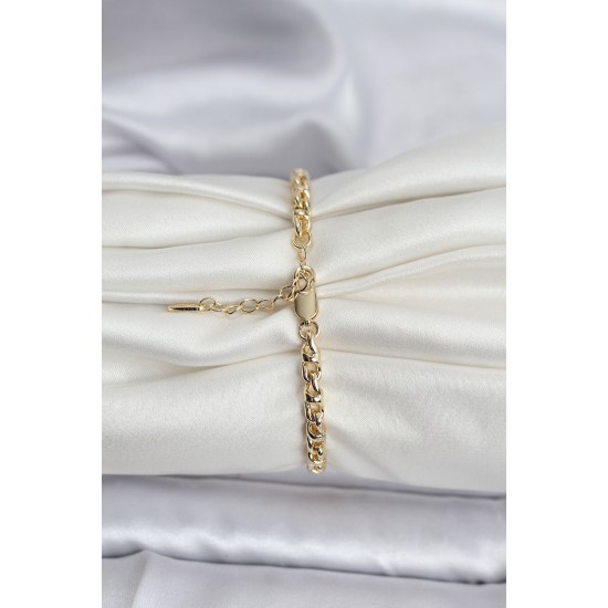 14K Gold Renk Kaplama Zincir Model Kadın CM Bileklik - TJ-BB8132