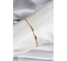 14K Gold Renk Kaplama Ezme Yılan Zincir Model CM Kadın Bileklik - TJ-BB8133