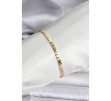 14K Gold Renk Kaplama Ezme Yılan Zincir Model CM Kadın Bileklik - TJ-BB8133