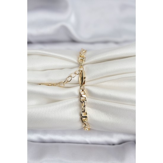 14K Gold Renk Kaplama Zincir Model CM Kadın Bileklik - TJ-BB8134