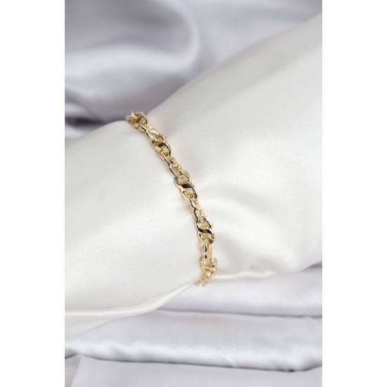 14K Gold Renk Kaplama Zincir Model CM Kadın Bileklik - TJ-BB8134