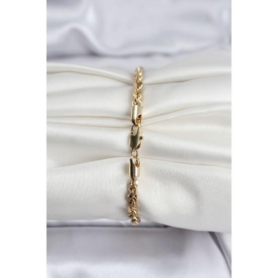 14K Gold Renk Kaplama Burgu Zincir Model CM Kadın Bileklik - TJ-BB8135