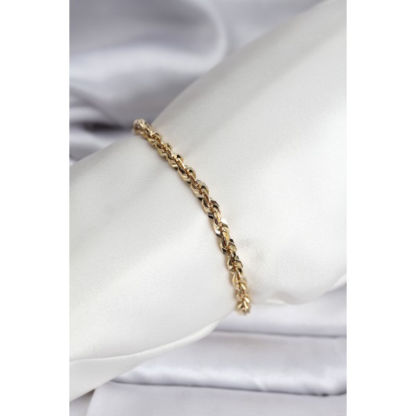14K Gold Renk Kaplama Burgu Zincir Model CM Kadın Bileklik - TJ-BB8135