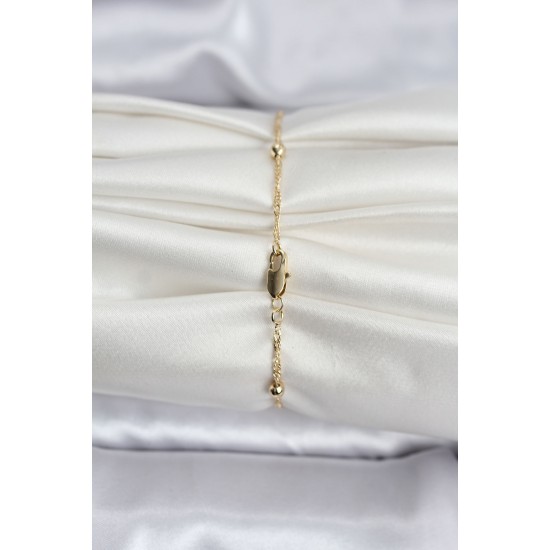 14K Gold Renk Kaplama Topçuklu Model CM Kadın Bileklik - TJ-BB8138