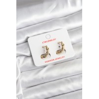 14K Gold Renk Kaplama Burgu Model CM Kadın Küpe TJ-BKP11402