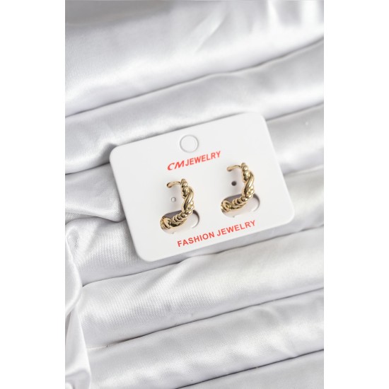 14K Gold Renk Kaplama Burgu Model CM Kadın Küpe - TJ-BKP11402