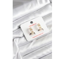 14K Gold Renk Kaplama Zirkon Taşlı CM Kadın Küpe - TJ-BKP11409